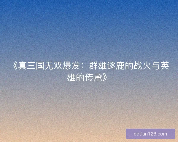 《真三国无双爆发：群雄逐鹿的战火与英雄的传承》